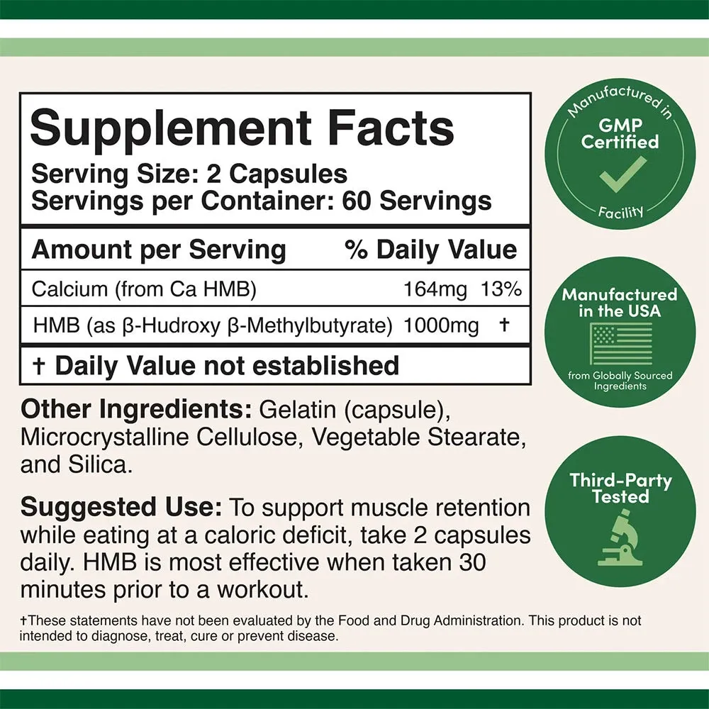 Double Wood Supplements HMB (120 Capsules) – Bild 2