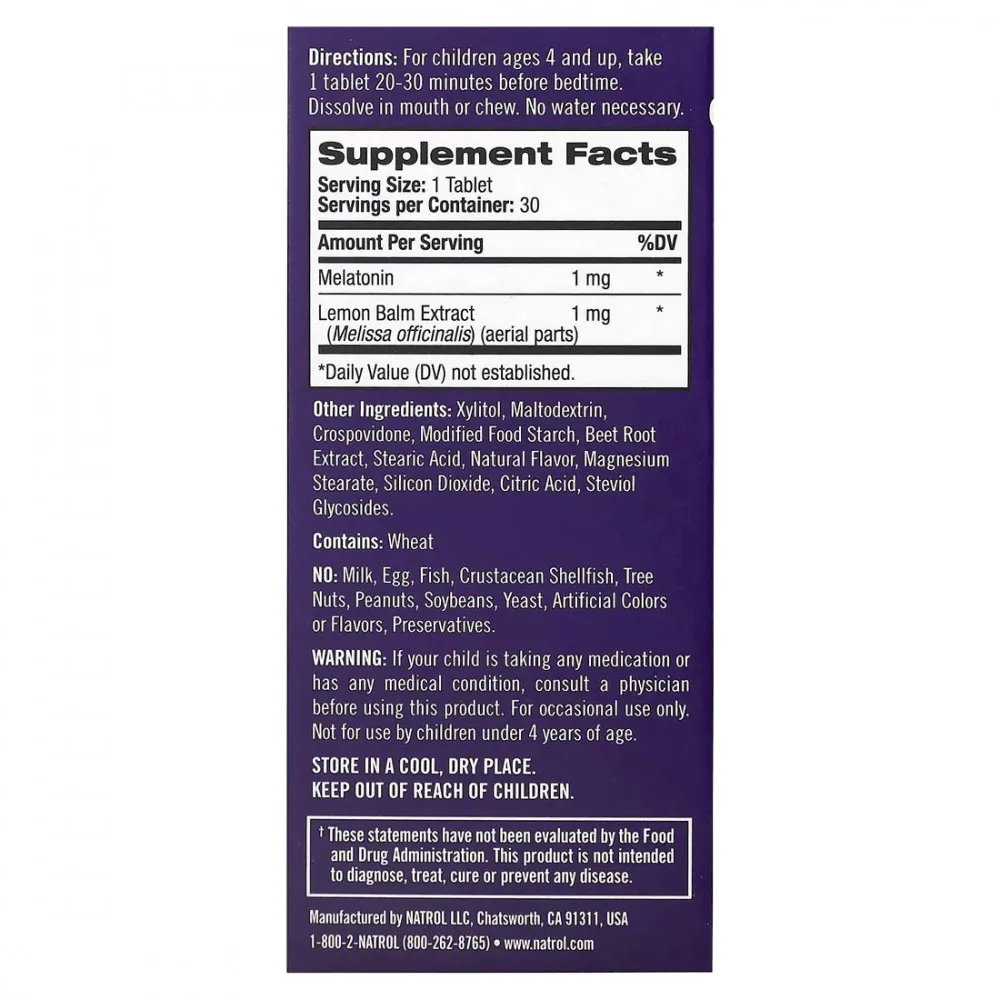 Natrol Kids Melatonin (30 Tablets, Strawberry) – Bild 7