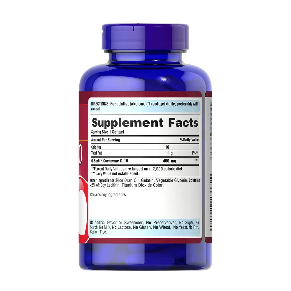 Puritan's Pride Q-Sorb™ CO Q-10 400 mg (120 Softgels) – Bild 4