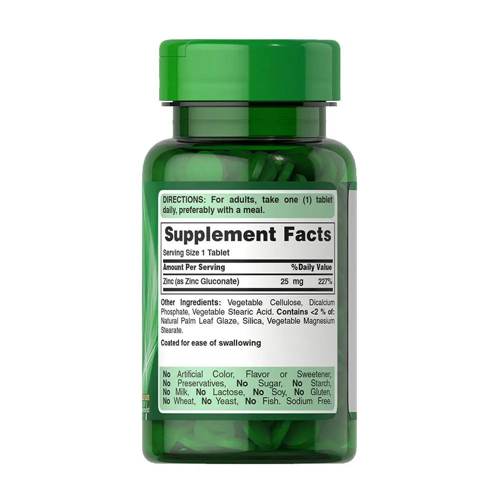 Puritan's Pride Zinc 25 mg (100 Tablets) – Bild 4