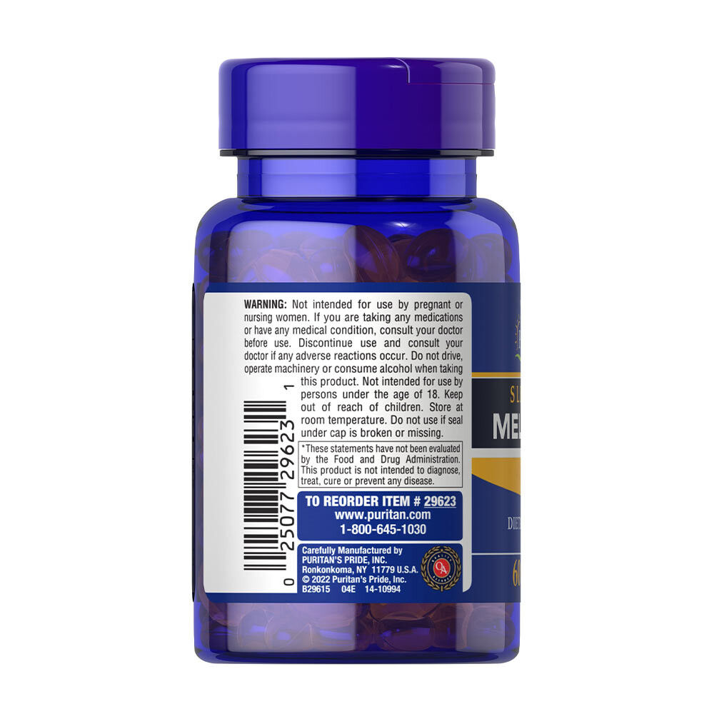 Puritan's Pride Sleep Aid Melatonin 5 mg (60 Softgels) – Bild 3