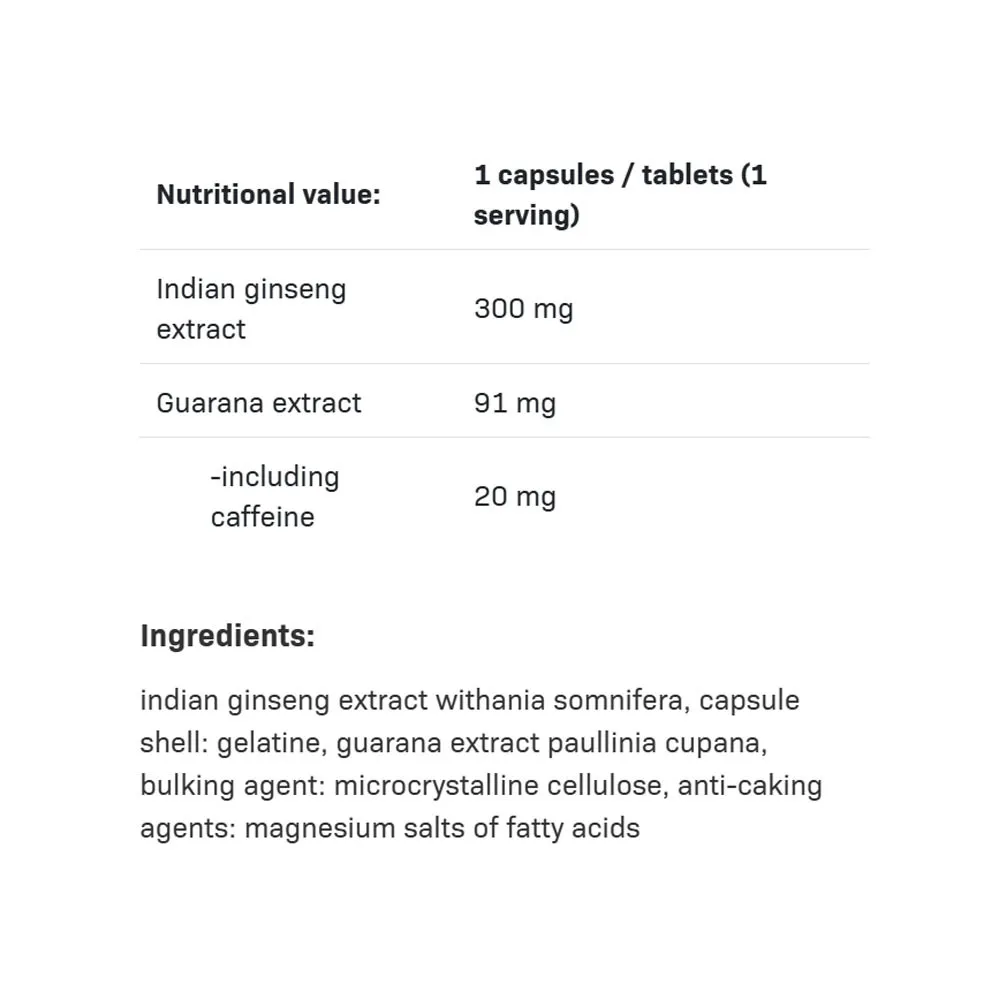 ALLNUTRITION Ashwagandha + Guarana (30 Capsules) – Bild 2