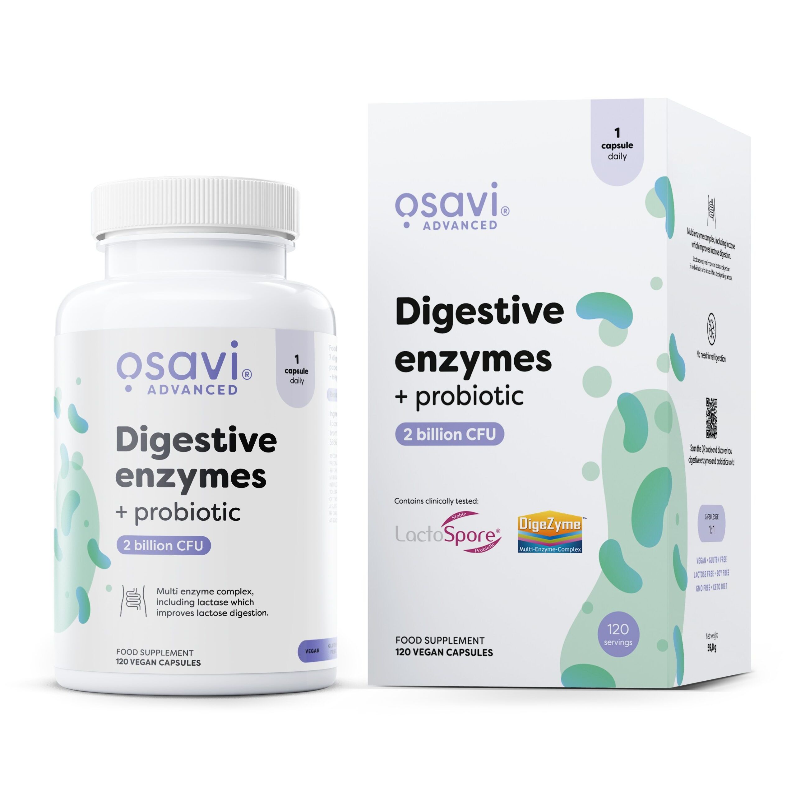 Verdauungsenzyme + Probiotika – 120 vegane Kapseln – Viking Supplements