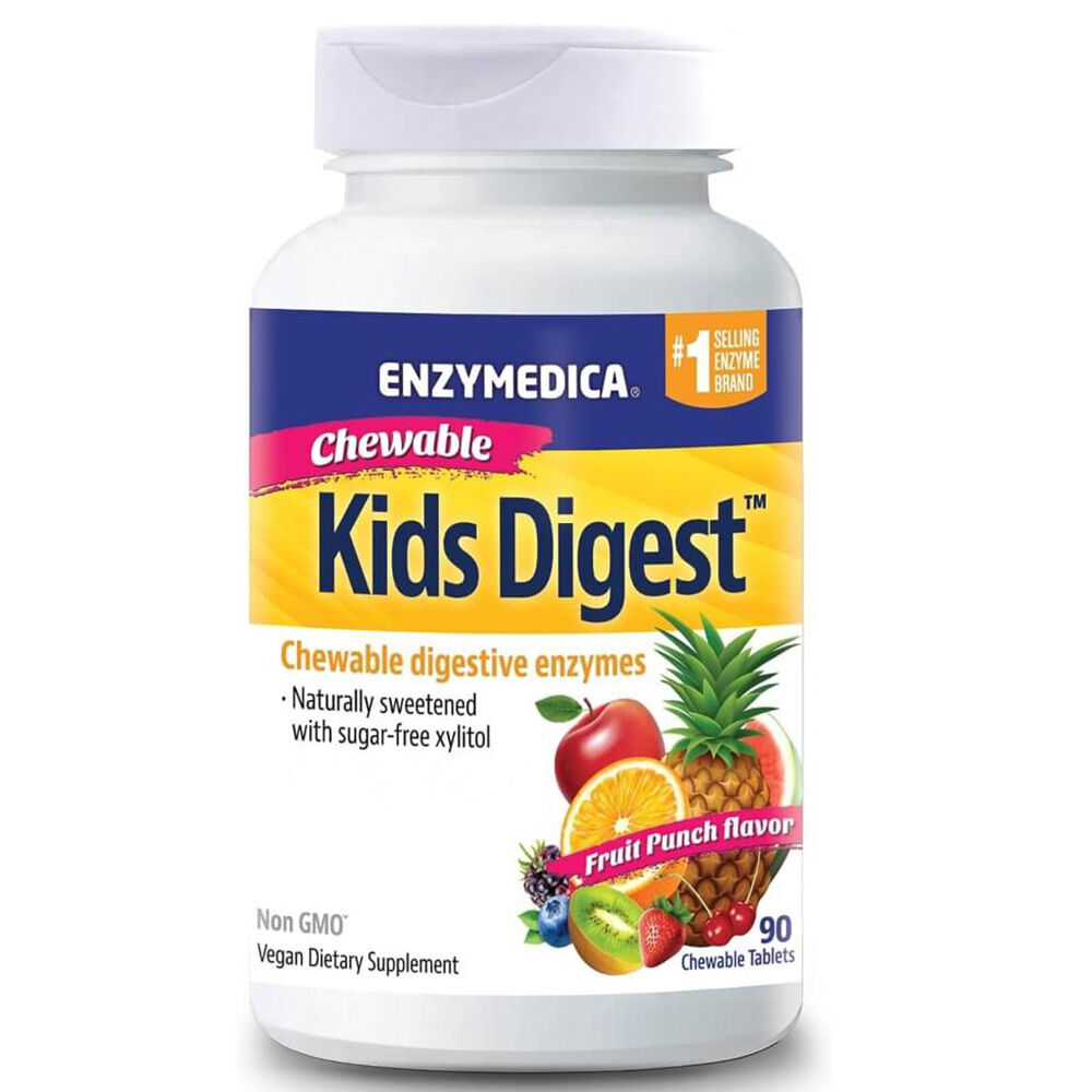 Enzymedica Kids Digest Kautabletten mit Fruchtpunschgeschmack, 90 Kautabletten – Viking Supplements