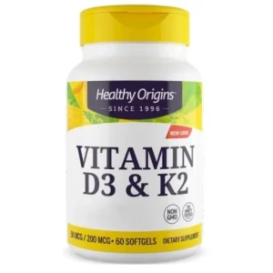 HEALTHY ORIGINS Vitamin D3 & K2 (60 caps) - Viking Supplements
