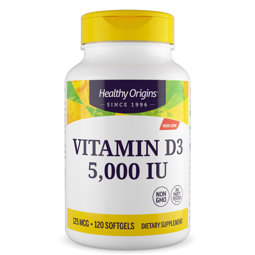 Healthy Origins Vitamin D3 Depot 5 000 IU 120 soft capsules - Viking Supplements