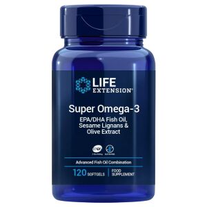 LIFE EXTENSION Super Omega-3 EPA/DHA mit Sesam-Lignanen und Olivenextrakt – EU-Version (120 magensaftresistente Kapseln) – Viking Supplements