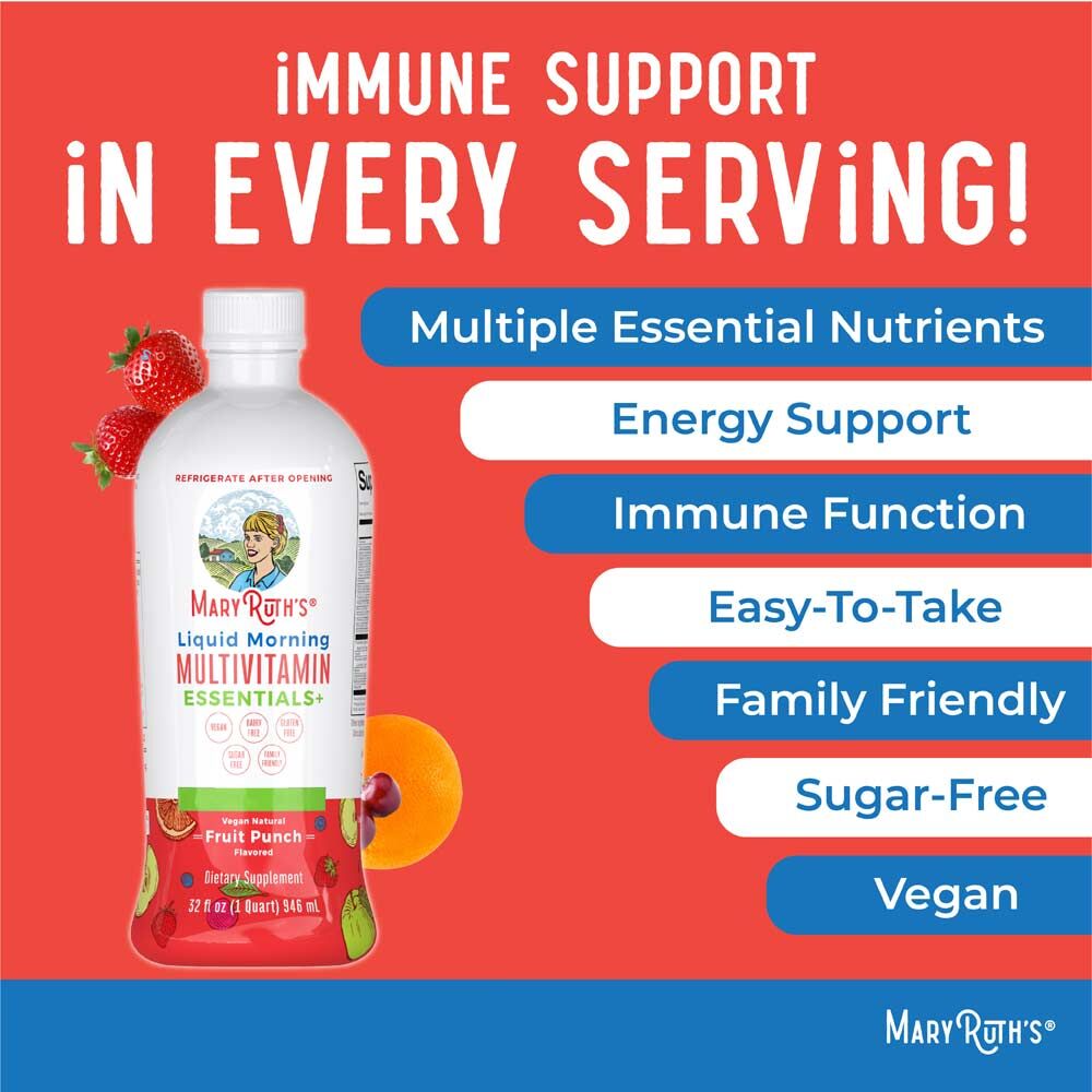 MaryRuth's Morning Multivitamin Liquid Fruit Punch 32oz (946ml) – Bild 4