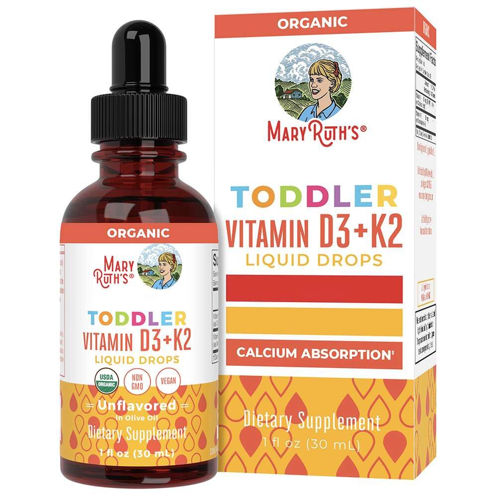 MaryRuth's Vitamin-D3+K2-Tropfen für Kleinkinder, geschmacksneutral, 30 ml – Viking Supplements