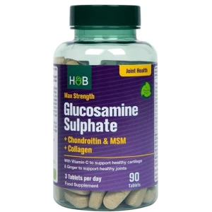 Max Strength Glucosaminsulfat + Chondroitin & MSM + Kollagen – 90 Tabletten – Viking Supplements