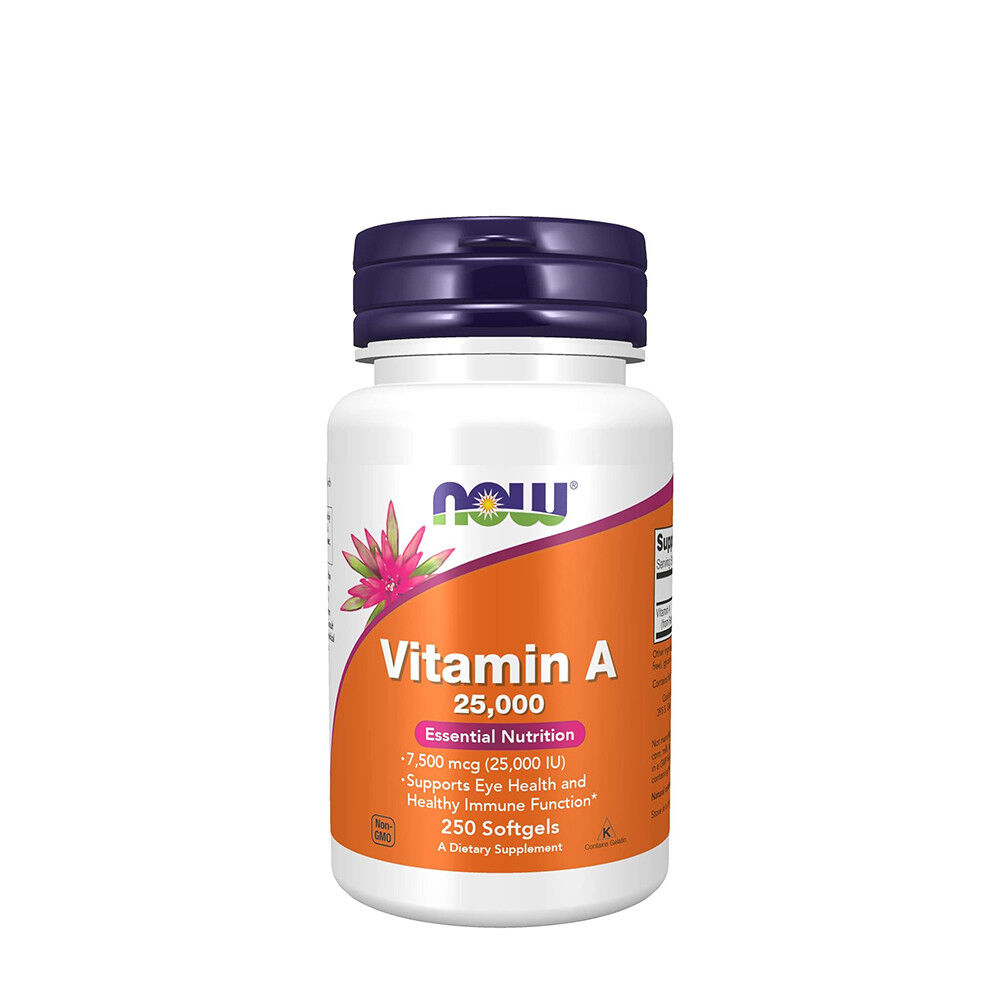 NOW Vitamin A 25.000 IE (250 Softgels) – Viking Supplements