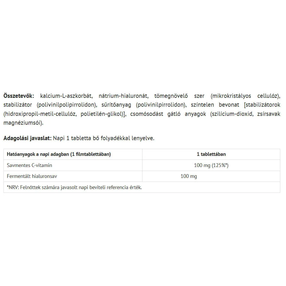 Natur Tanya Fermented Hyaluronic Acid (30 Tablets) – Bild 2