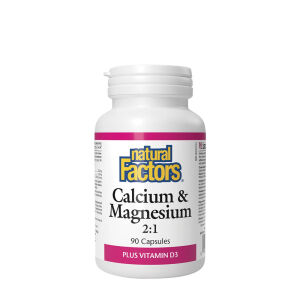 Natural Factors Calcium & Magnesium 2:1 Plus Vitamin D3 (90 Capsules) - Viking Supplements