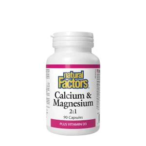 Natural Factors Kalzium & Magnesium 2:1 plus Vitamin D3 (90 Kapseln) – Viking Supplements
