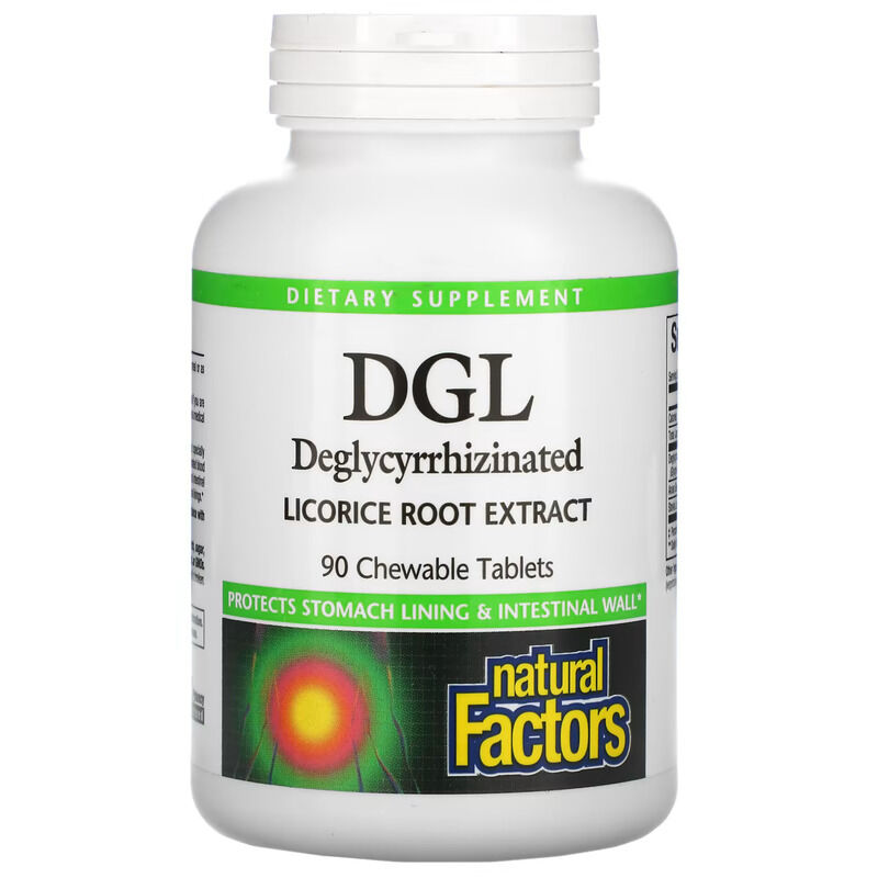 Natural Factors DGL – Deglycyrrhizinierte Süßholzwurzel 400 mg, 90 Kautabletten – Viking Supplements