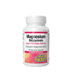 Natural Factors Magnesium-Bisglycinat 100 plus L-Theanin 250 mg (90 Kapseln) – Viking Supplements