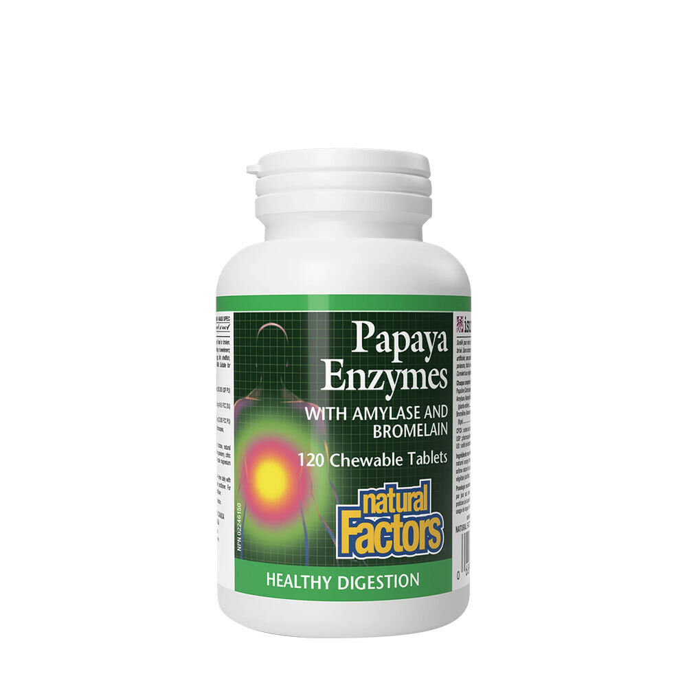 Natural Factors Papaya-Enzyme mit Amylase und Bromelain (120 Kautabletten) – Viking Supplements