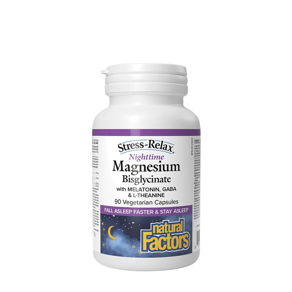 Natural Factors Stress-Relax Magnesium-Bisglycinat für die Nacht (90 Kapseln) – Viking Supplements