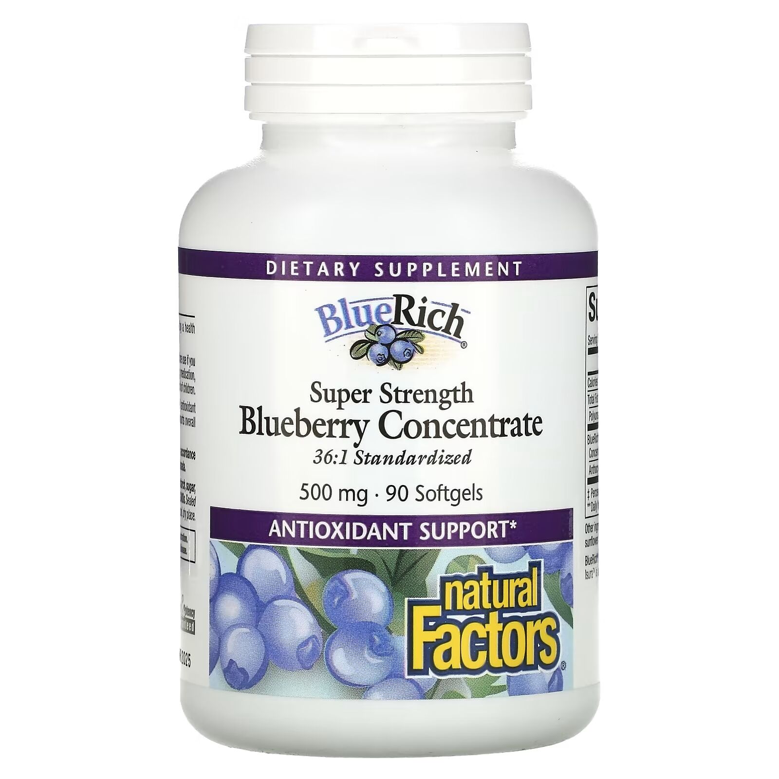 Natural Factors Super Strength Heidelbeer-Konzentrat 500 mg, 90 Weichkapseln – Viking Supplements