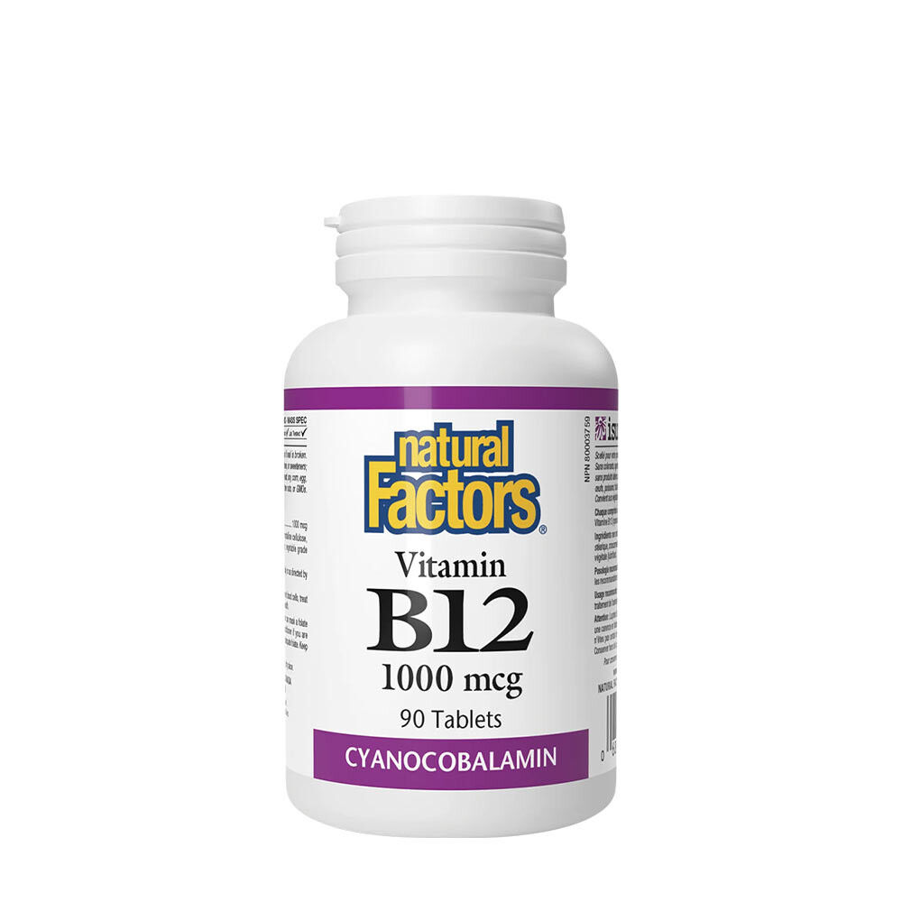 Natural Factors Vitamin B12 1000 mcg (90 Tablets) - Viking Supplements
