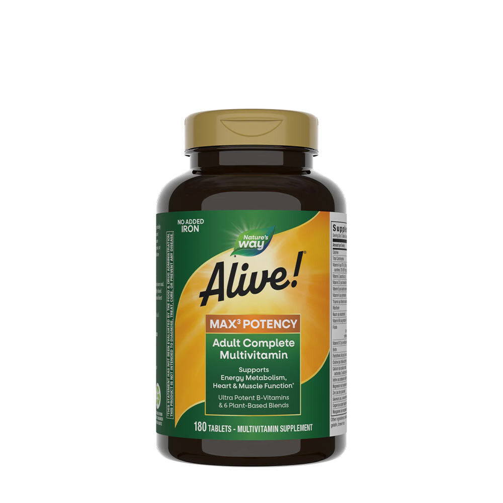 Natures Way Alive!® Max3 Tägliches Multivitaminpräparat ohne Eisen (180 Tabletten) – Viking Supplements