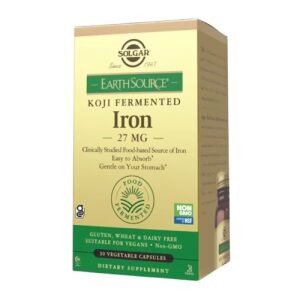 SOLGAR Earth Source® Koji-fermentiertes Eisen 27 mg (30 Kapseln) – Viking Supplements