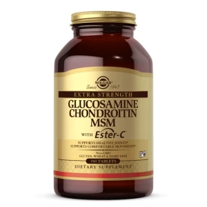 SOLGAR Glucosamin-Chondroitin-MSM mit Ester-C in extra starker Dosierung (180 Tabletten) – Viking Supplements