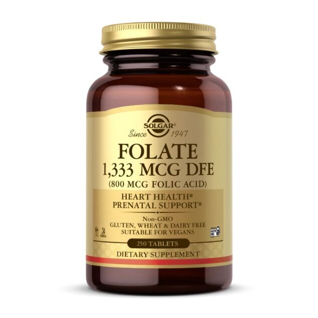 SOLGAR Folate 1333 mcg DFE (800 mcg Folic Acid) (250 tabs) - Viking Supplements