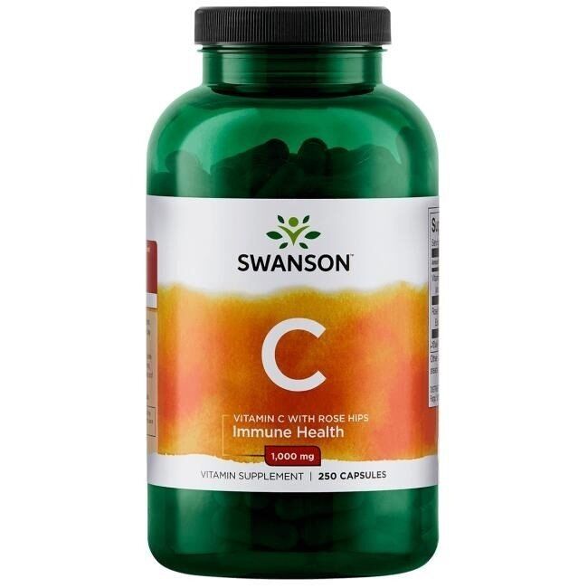 SWANSON Vitamin C 1000 + Hagebutte 250 Kapseln – Viking Supplements
