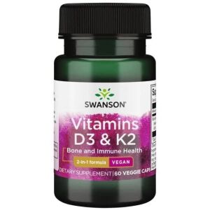 SWANSON Vitamin D3 2000 IE + K2 75 mcg 60 Kapseln – Viking Supplements