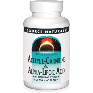 Source Naturals Acetyl-L-Carnitin & Alpha-Liponsäure 650 mg, 60 pflanzliche Tabletten – Viking Supplements