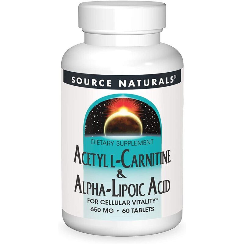 Source Naturals Acetyl-L-Carnitin & Alpha-Liponsäure 650 mg, 60 pflanzliche Tabletten – Viking Supplements
