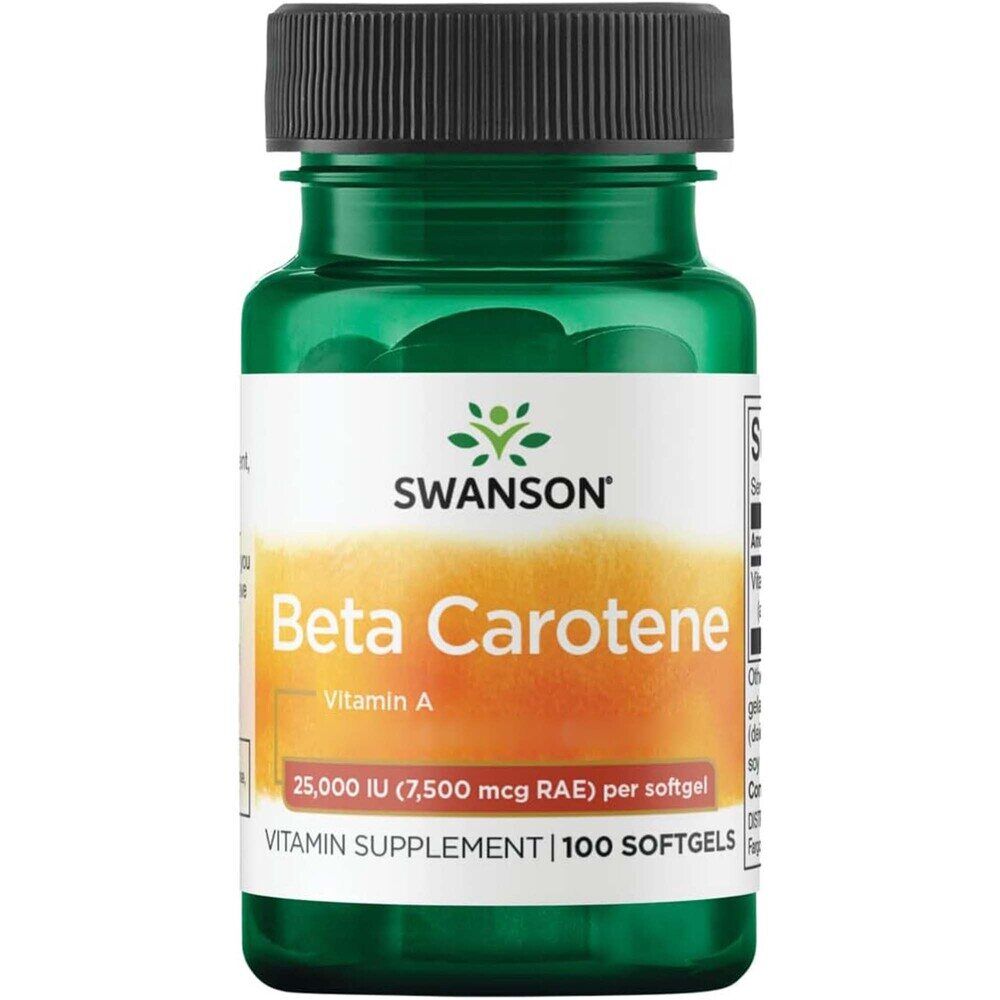 Swanson Beta-Carotin 25.000 IE (7.500 mcg) 100 Weichkapseln – Viking Supplements