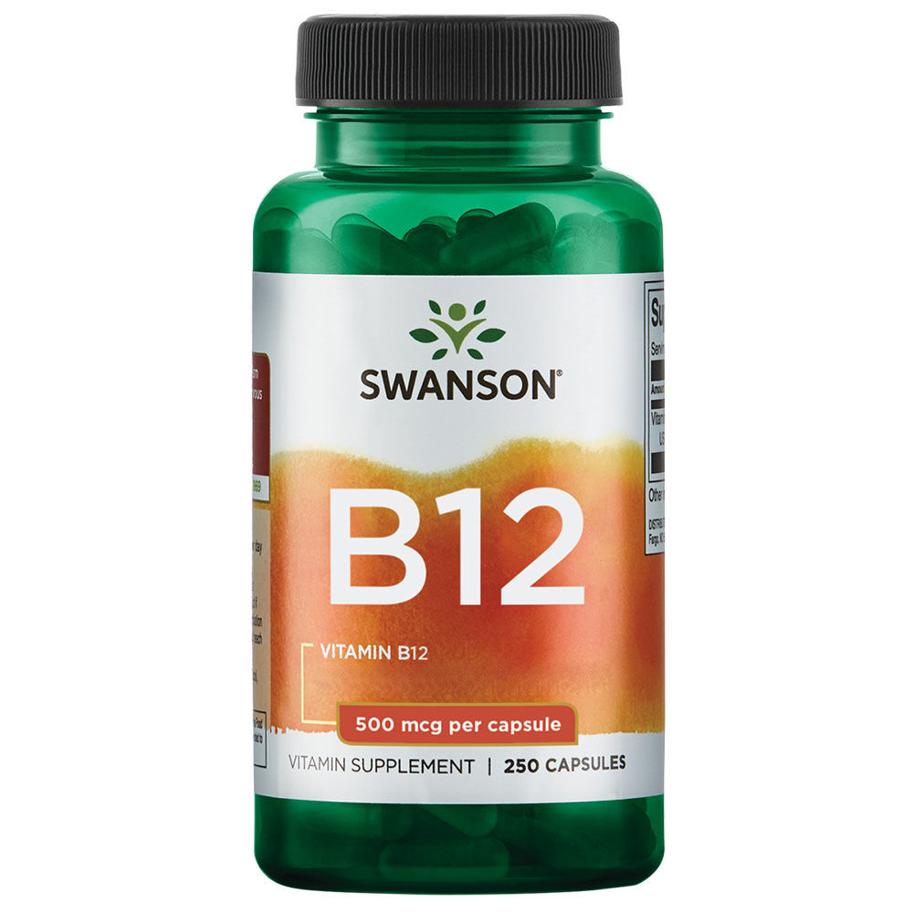 Swanson Vitamin B12 500 mcg, 250 Kapseln – Viking Supplements