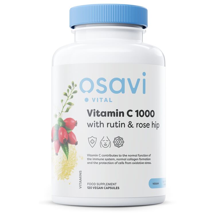 Vitamin C1000 mit Rutin und Hagebutte – 120 vegane Kapseln – Viking Supplements