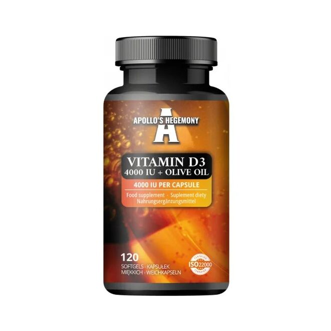 Vitamin D3 4000 IE + Olivenöl – 120 Softgels – Viking Supplements