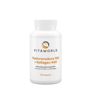 Vitaworld Hyaluronsäure 100 + Kollagen 400 (120 Kapseln) – Viking Supplements