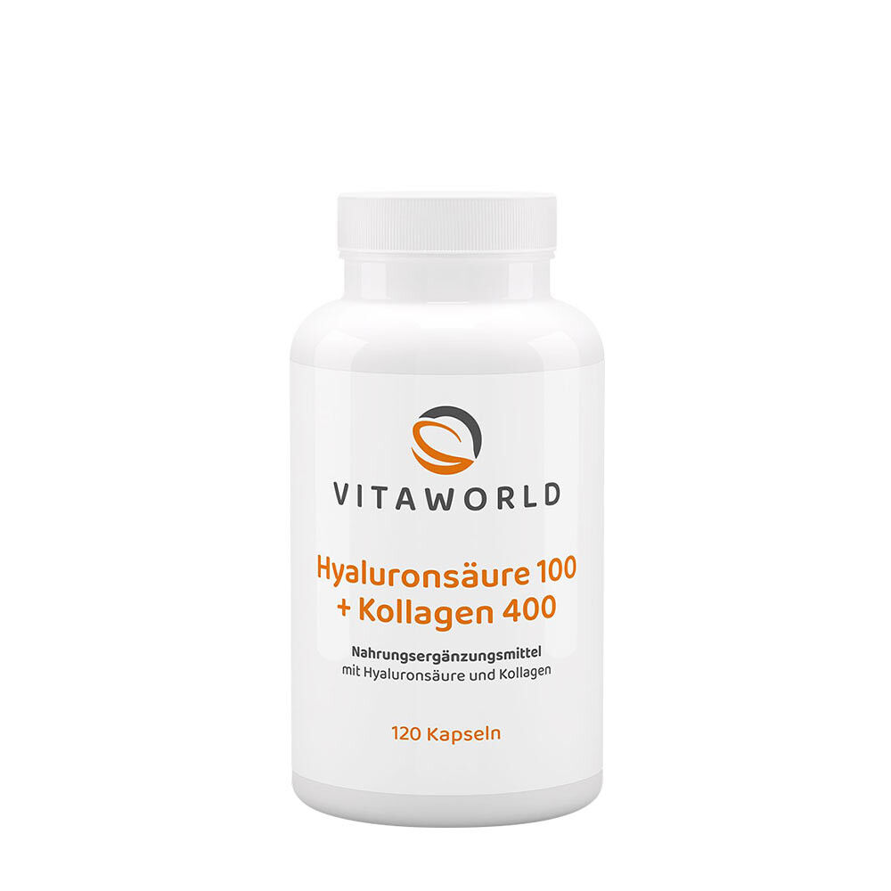 Vitaworld Hyaluronsäure 100 + Kollagen 400 (120 Kapseln) – Viking Supplements