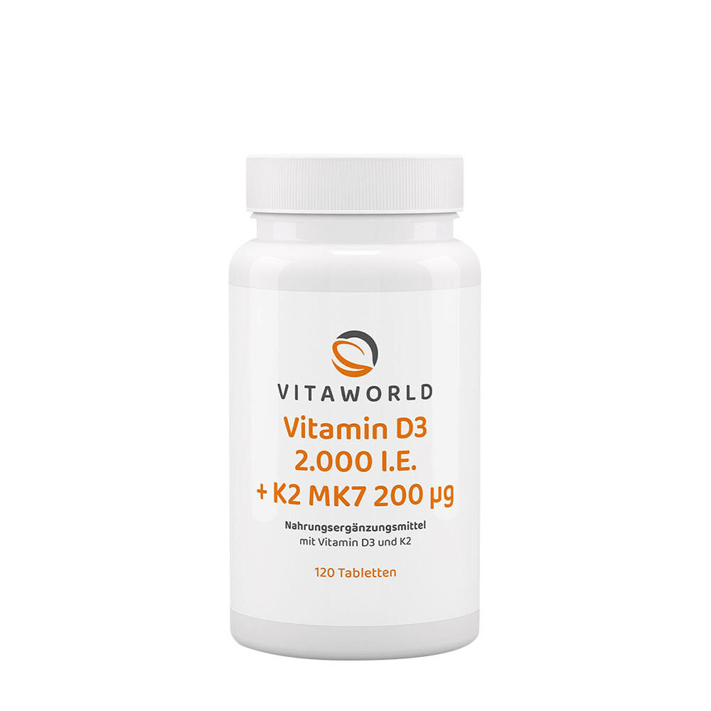 Vitaworld Vitamin D3 2000 IE + K2 MK7 200 mcg (120 Tabletten) – Viking Supplements